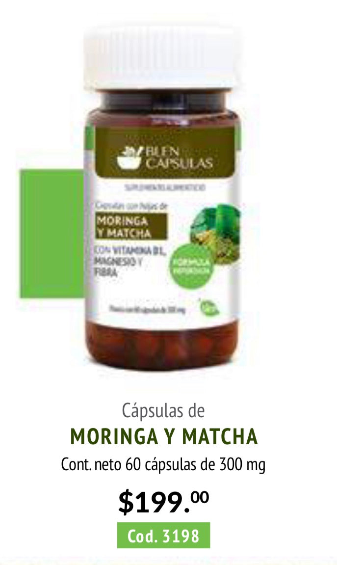 Cápsulas Hoja de Moringa y Matcha